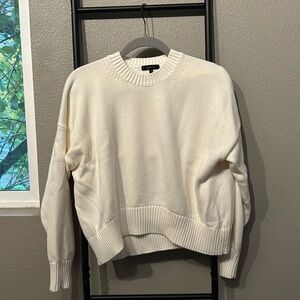 Quince organic cotton boyfriend crew sweater in ivory